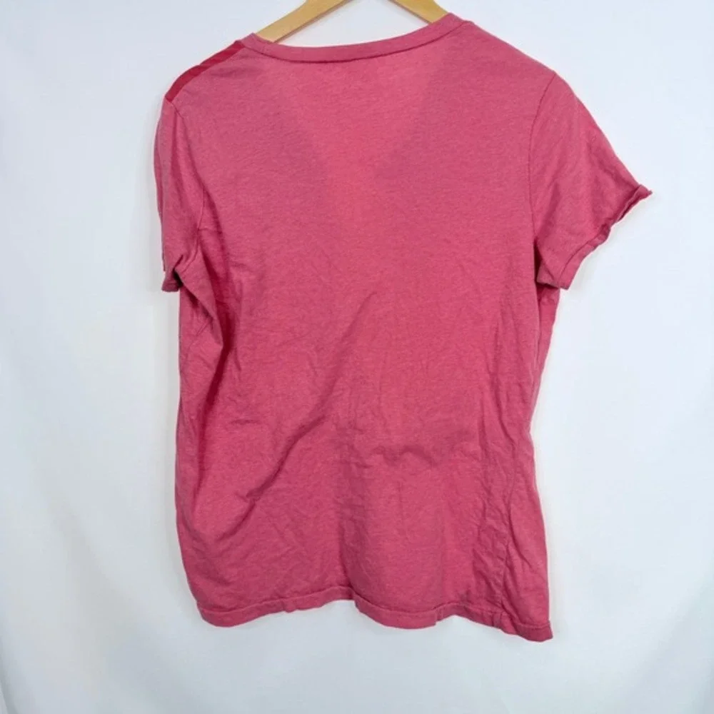 The North Face‎ T-Shirt Women XL Pink Short Sleeve Split Neck Cotton Paisley - Picture 5 of 7